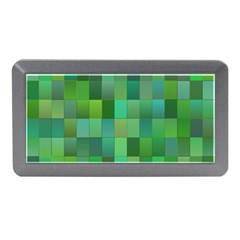 Green Blocks Pattern Backdrop Memory Card Reader (mini) by Nexatart