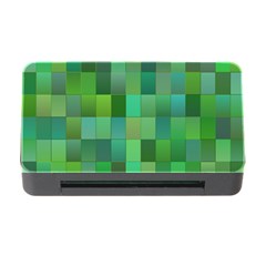 Green Blocks Pattern Backdrop Memory Card Reader with CF