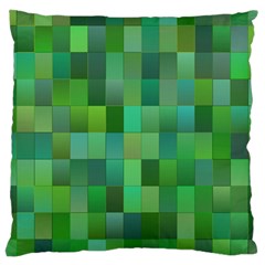 Green Blocks Pattern Backdrop Large Cushion Case (two Sides) by Nexatart