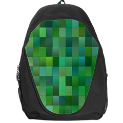 Green Blocks Pattern Backdrop Backpack Bag by Nexatart