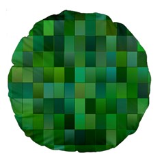 Green Blocks Pattern Backdrop Large 18  Premium Round Cushions