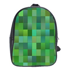 Green Blocks Pattern Backdrop School Bags (xl)  by Nexatart