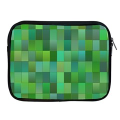 Green Blocks Pattern Backdrop Apple Ipad 2/3/4 Zipper Cases by Nexatart