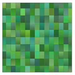 Green Blocks Pattern Backdrop Large Satin Scarf (square) by Nexatart