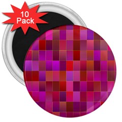 Shapes Abstract Pink 3  Magnets (10 Pack) 