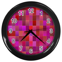 Shapes Abstract Pink Wall Clocks (black) by Nexatart