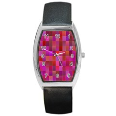 Shapes Abstract Pink Barrel Style Metal Watch