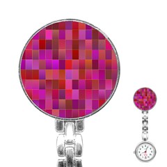 Shapes Abstract Pink Stainless Steel Nurses Watch by Nexatart