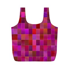 Shapes Abstract Pink Full Print Recycle Bags (m)  by Nexatart