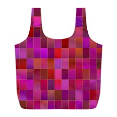 Shapes Abstract Pink Full Print Recycle Bags (l)  by Nexatart