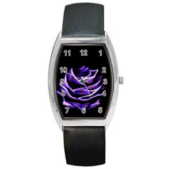 Rose Flower Design Nature Blossom Barrel Style Metal Watch by Nexatart