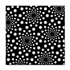 Dot Dots Round Black And White Tile Coasters by Nexatart