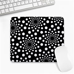 Dot Dots Round Black And White Large Mousepads by Nexatart