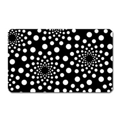 Dot Dots Round Black And White Magnet (rectangular) by Nexatart