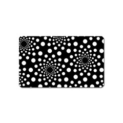 Dot Dots Round Black And White Magnet (name Card) by Nexatart