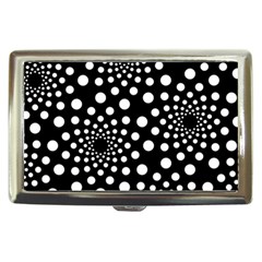 Dot Dots Round Black And White Cigarette Money Cases by Nexatart