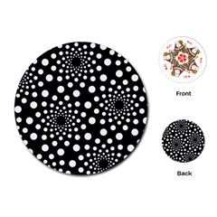 Dot Dots Round Black And White Playing Cards (round)  by Nexatart