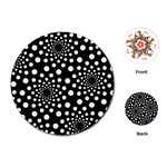 Dot Dots Round Black And White Playing Cards (Round)  Front