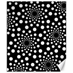 Dot Dots Round Black And White Canvas 8  X 10  by Nexatart