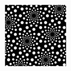 Dot Dots Round Black And White Medium Glasses Cloth (2-side) by Nexatart