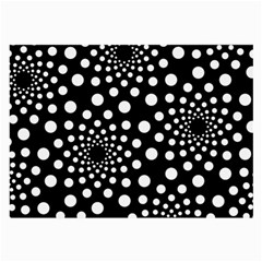 Dot Dots Round Black And White Large Glasses Cloth by Nexatart