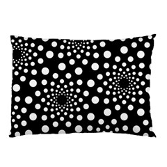 Dot Dots Round Black And White Pillow Case by Nexatart