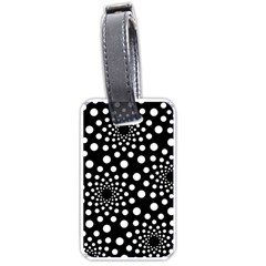 Dot Dots Round Black And White Luggage Tags (one Side)  by Nexatart