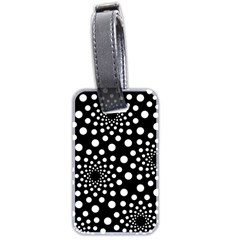 Dot Dots Round Black And White Luggage Tags (two Sides) by Nexatart