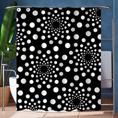 Dot Dots Round Black And White Shower Curtain 60  X 72  (medium)  by Nexatart