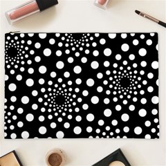 Dot Dots Round Black And White Cosmetic Bag (xxl) 