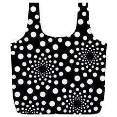 Dot Dots Round Black And White Full Print Recycle Bags (l)  by Nexatart