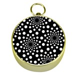 Dot Dots Round Black And White Gold Compasses Front