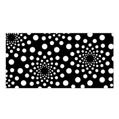 Dot Dots Round Black And White Satin Shawl by Nexatart