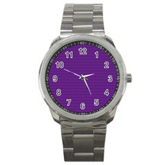 Pattern Violet Purple Background Sport Metal Watch by Nexatart