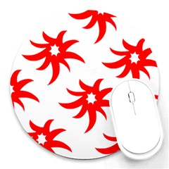 Star Figure Form Pattern Structure Round Mousepads by Nexatart