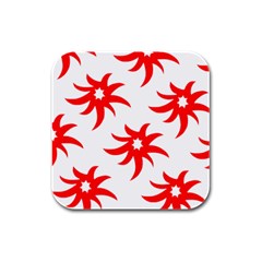 Star Figure Form Pattern Structure Rubber Square Coaster (4 Pack)  by Nexatart