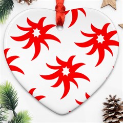 Star Figure Form Pattern Structure Heart Ornament (two Sides) by Nexatart