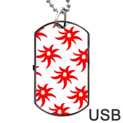 Star Figure Form Pattern Structure Dog Tag Usb Flash (two Sides) by Nexatart