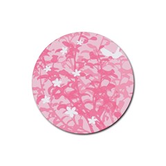 Plant Flowers Bird Spring Rubber Coaster (round)  by Nexatart