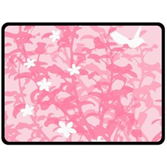 Plant Flowers Bird Spring Fleece Blanket (large)  by Nexatart