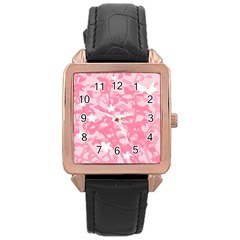 Plant Flowers Bird Spring Rose Gold Leather Watch  by Nexatart