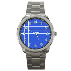 Stripes Pattern Template Texture Sport Metal Watch by Nexatart