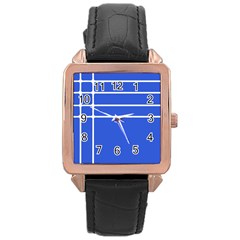 Stripes Pattern Template Texture Rose Gold Leather Watch  by Nexatart