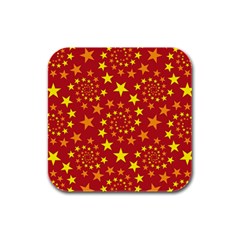 Star Stars Pattern Design Rubber Square Coaster (4 Pack)  by Nexatart