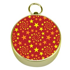 Star Stars Pattern Design Gold Compasses by Nexatart