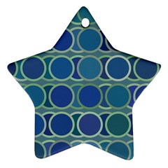 Circles Abstract Blue Pattern Ornament (star)