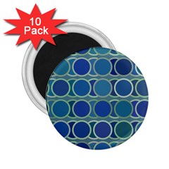 Circles Abstract Blue Pattern 2 25  Magnets (10 Pack) 