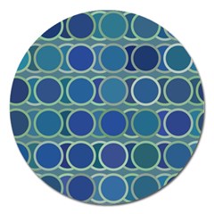 Circles Abstract Blue Pattern Magnet 5  (round) by Nexatart