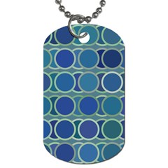 Circles Abstract Blue Pattern Dog Tag (two Sides)