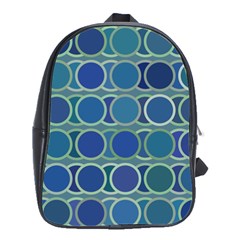 Circles Abstract Blue Pattern School Bags(large)  by Nexatart